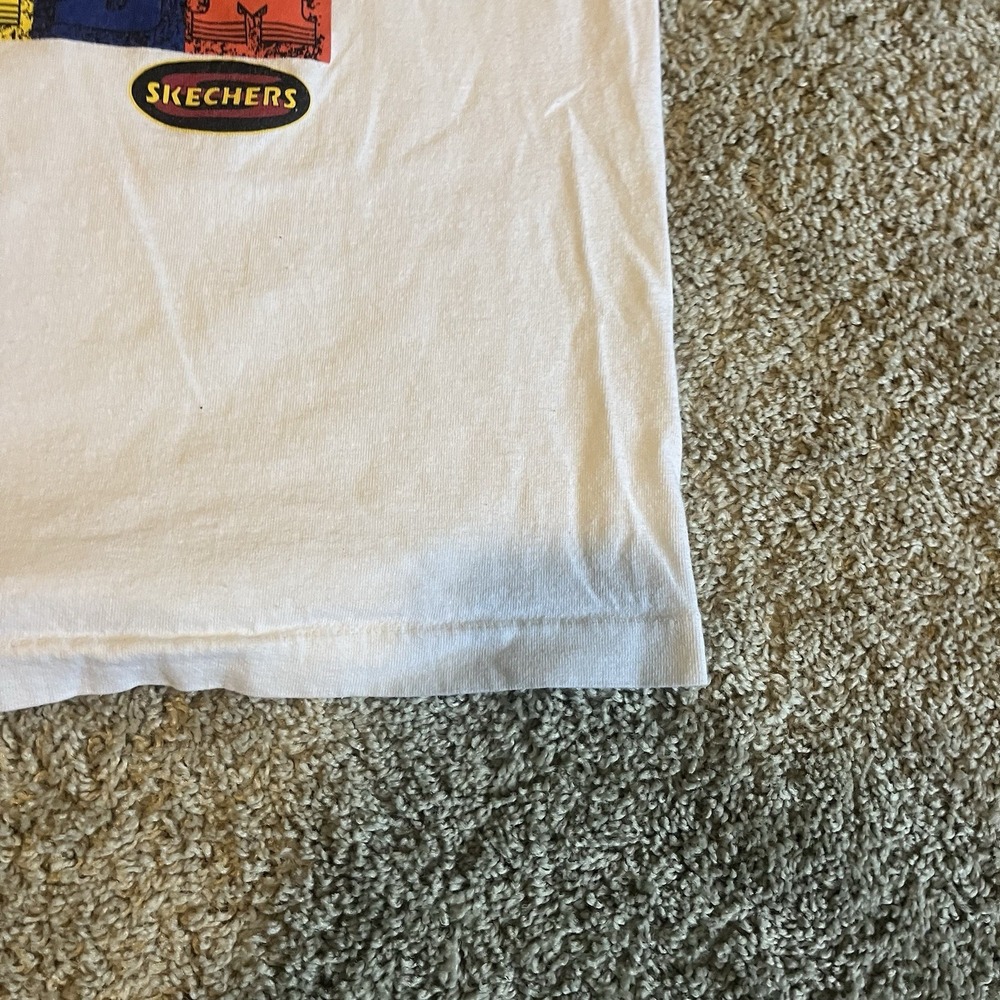 Vintage 90s Doc Martin Logo T Shirt Rainbow Graphic Men's Large USA Made - Picture 2 of 11